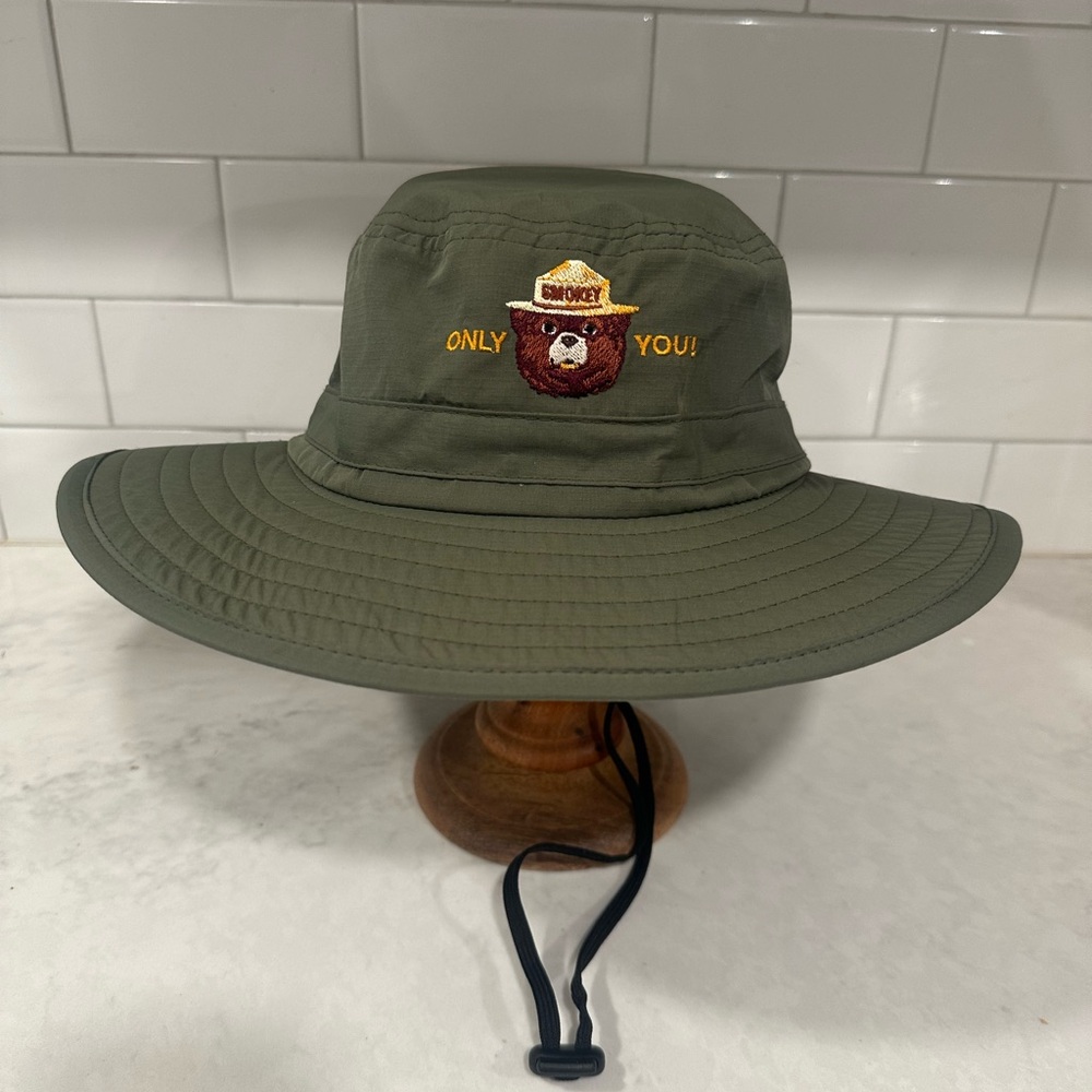 Olive Green Smokey Bear Bucket Sun Hat - "Only You!" Embroidered